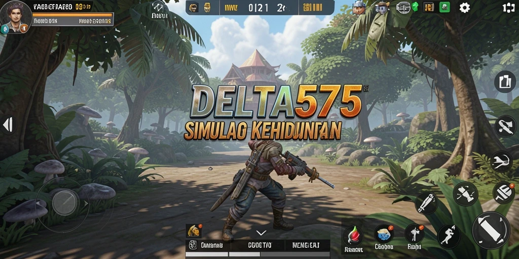 Tampilan gameplay menakjubkan dari DELTA575 yang penuh warna.