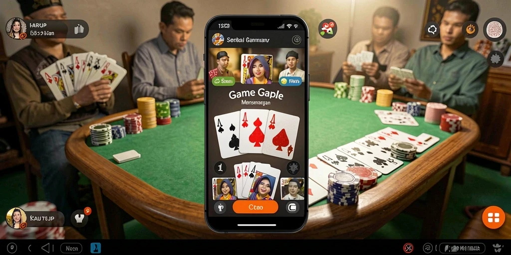 Screenshot utama HARAPJP menampilkan keseruan bermain Gaple.