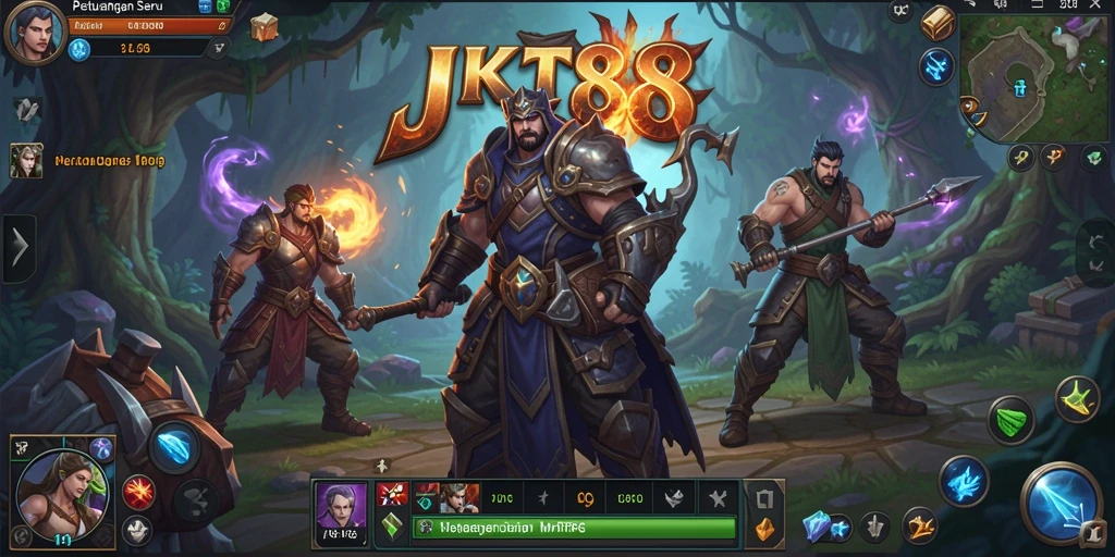 Tangkapan layar utama JKT88 menampilkan aksi pertempuran epik dalam dunia MMORPG.