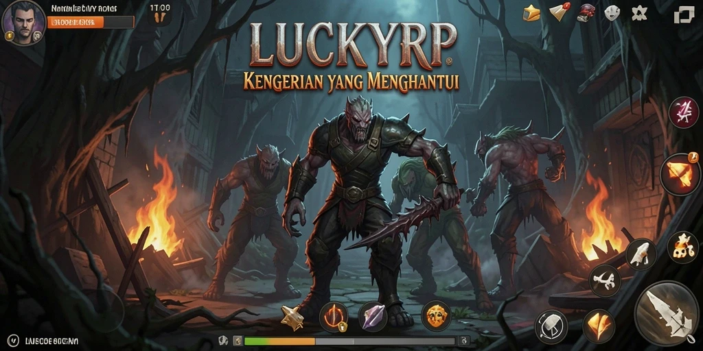 Screenshot gameplay menunjukkan suasana mencekam dalam LUCKYRP.