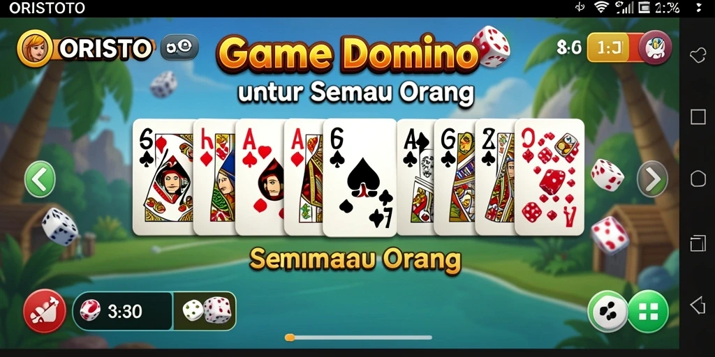 Screenshot utama ORISTOTO saat pemain menikmati permainan Domino.
