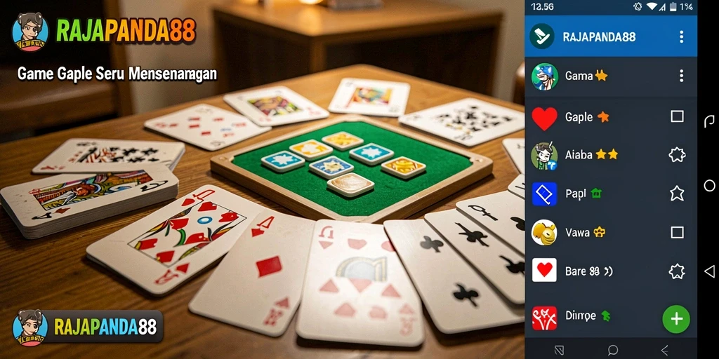 Tampilan gameplay RAJAPANDA88 yang seru untuk bermain gaple.