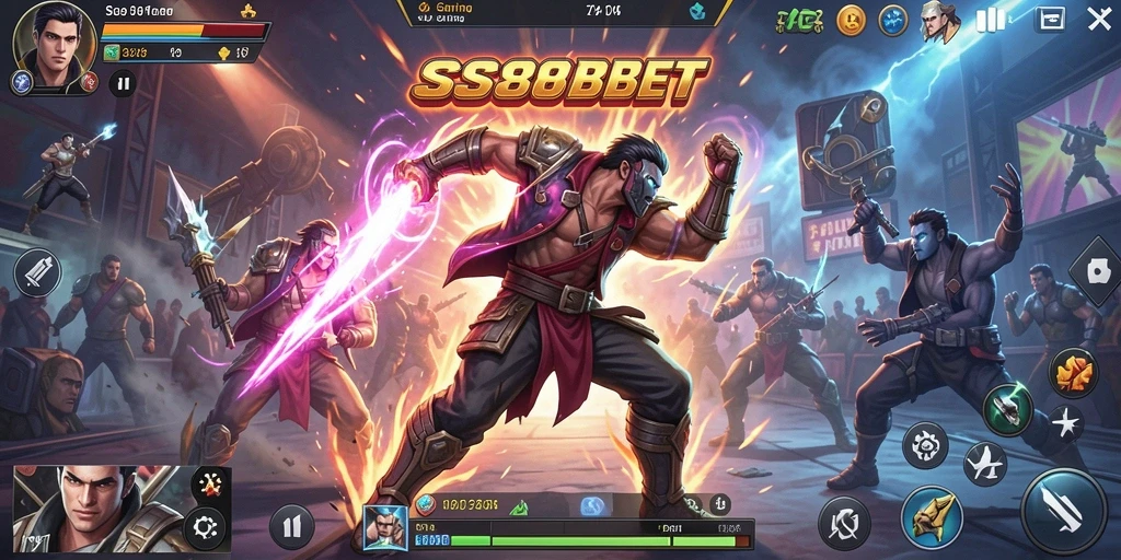 Tampilan gameplay SS88BET yang mendebarkan dalam pertarungan sengit.