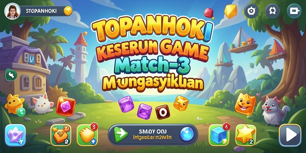 Gameplay seru di level-level Match-3 yang menantang.